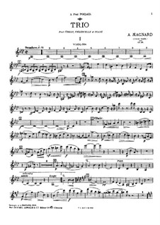 Piano Trio, Op.18: Trio de piano by Albéric Magnard