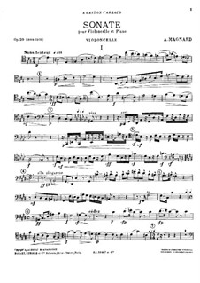 Sonata for Cello and Piano, Op.20: Sonata para violoncelo e piano by Albéric Magnard