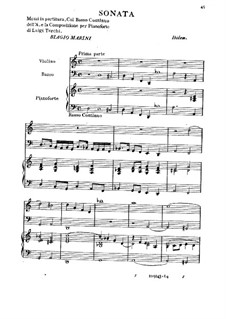 Sonata for Violin, Cello and Basso Continuo: Sonata for Violin, Cello and Basso Continuo by Biagio Marini
