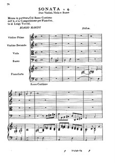 Sonata for String Quartet and Basso Continuo: Sonata for String Quartet and Basso Continuo by Biagio Marini