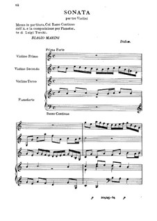 Sonata for Three Violins and Basso Continuo: Sonata for Three Violins and Basso Continuo by Biagio Marini