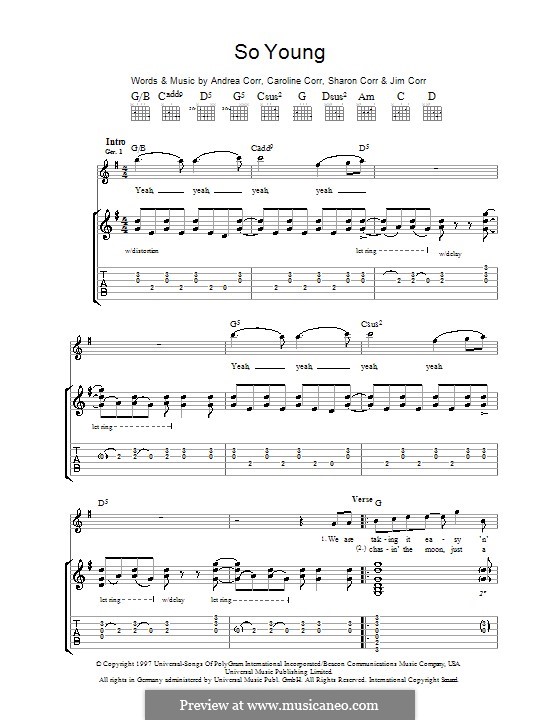 So Young (The Corrs): Para guitarra com guia by Andrea Corr, Caroline Corr, Jim Corr, Sharon Corr