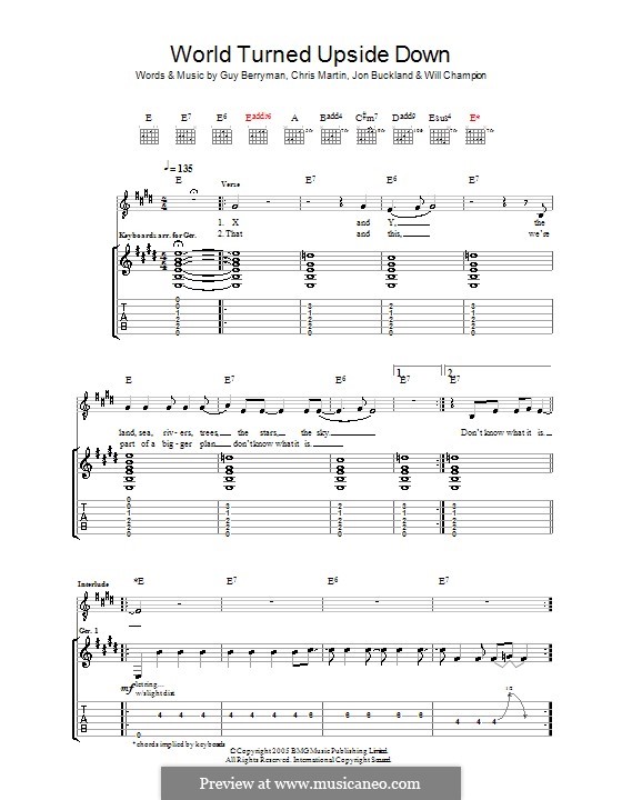 The World Turned Upside Down (Coldplay): Para guitarra com guia by Chris Martin, Guy Berryman, Jonny Buckland, Will Champion