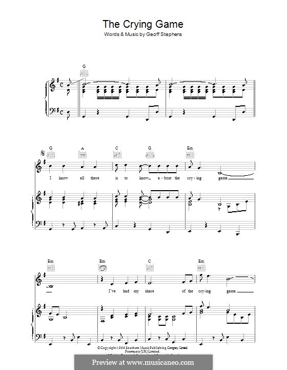 The Crying Game: Para vocais e piano (ou Guitarra) by Geoff Stephens