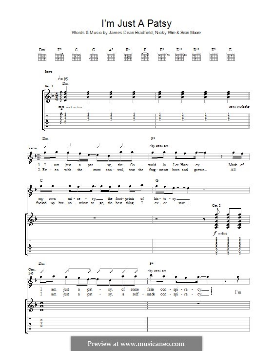 I'm Just a Patsy (The Manic Street Preachers): Para guitarra com guia by James Dean Bradfield, Nicky Wire, Sean Moore
