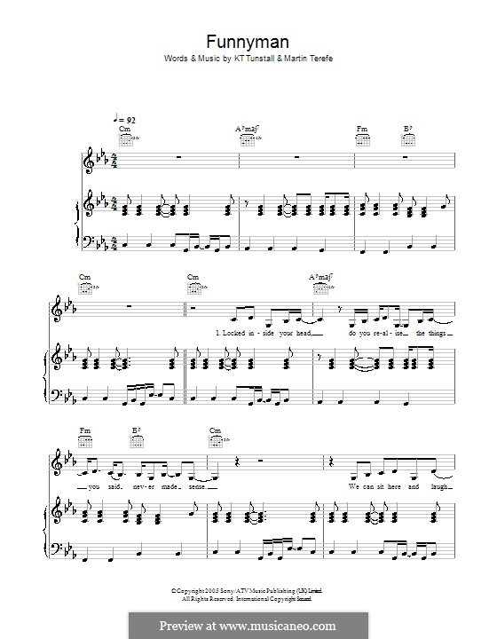 Funnyman: Para vocais e piano (ou Guitarra) by Martin Terefe