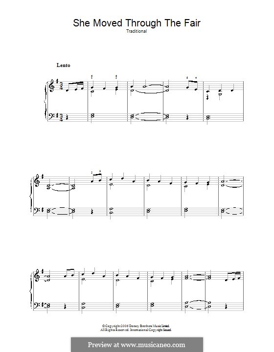 She Moved Through the Fair: Facil para o piano by folklore