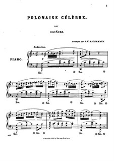 Polonaise célèbre in F Major: Para Piano by Michal Kleofas Oginski