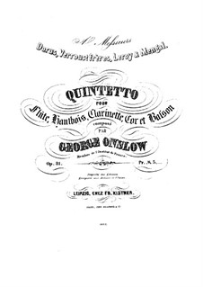 Wind Quintet, Op.81: partes by Georges Onslow