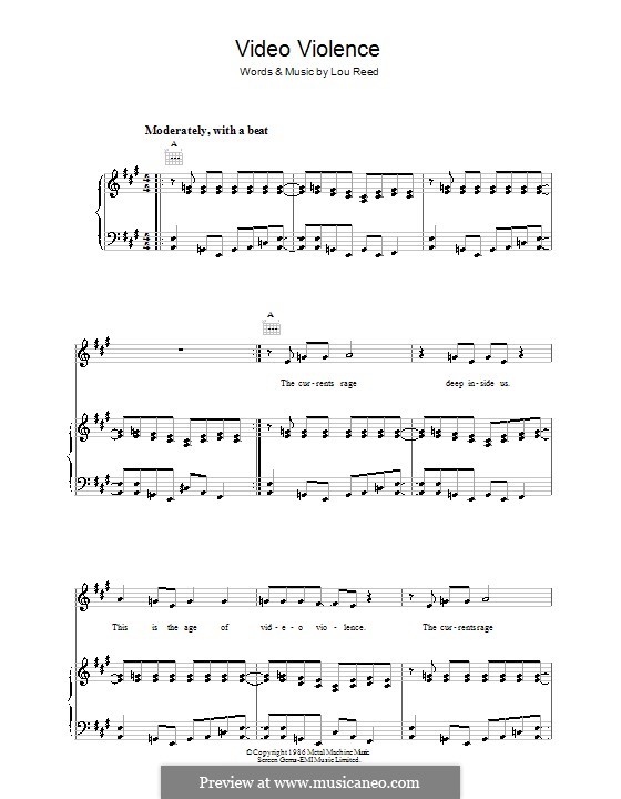 Video Violence: Para vocais e piano (ou Guitarra) by Lou Reed