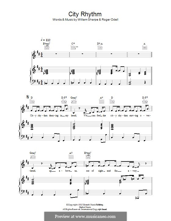 City Rhythm (Shakatak): Para vocais e piano (ou Guitarra) by Roger Odell, William Sharpe