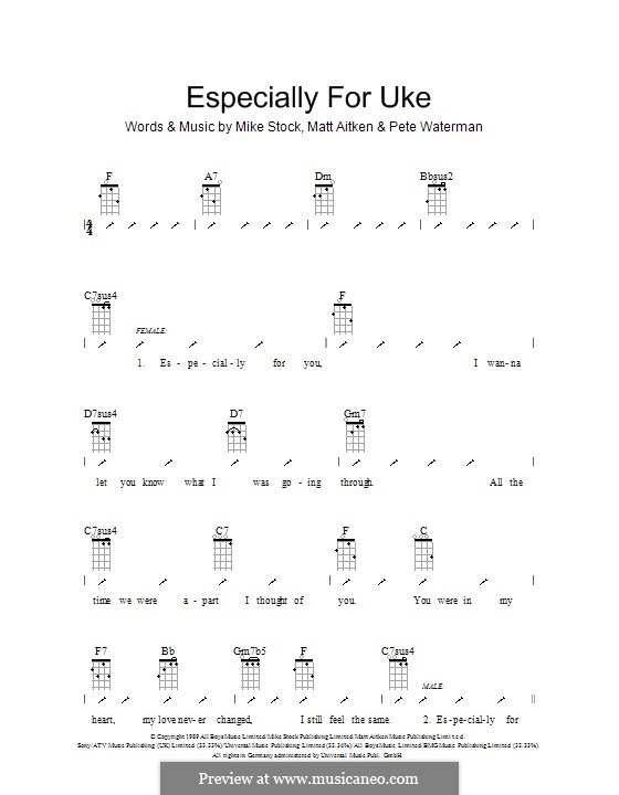 Especially for You (Jason Donovan & Kylie Minogue): ukulele com parte dedilhada by Matt Aitken, Mike Stock, Pete Waterman