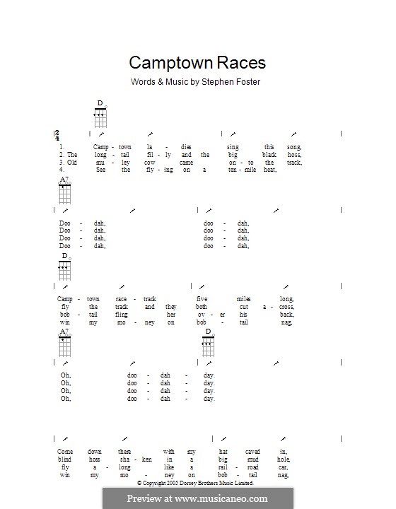 The Camptown Races: ukulele com parte dedilhada by Stephen Collins Foster