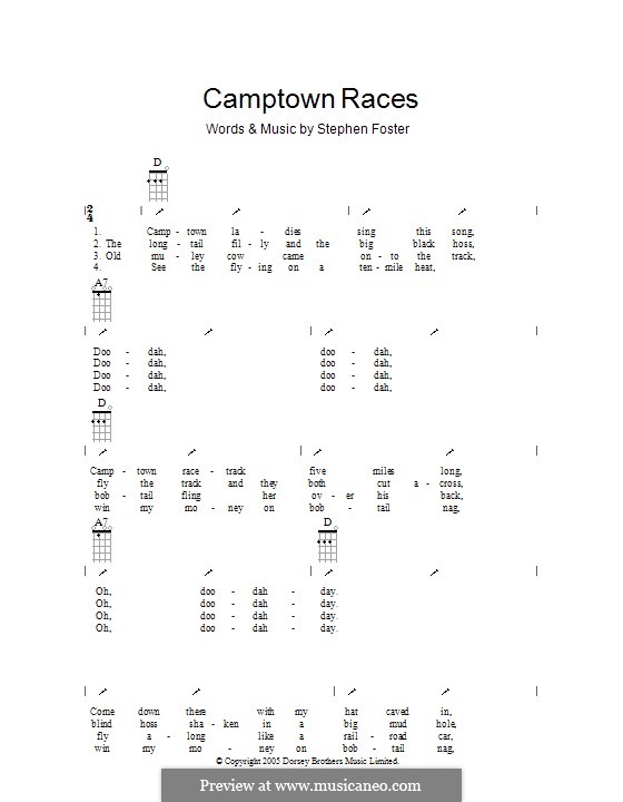 The Camptown Races: ukulele com parte dedilhada by Stephen Collins Foster