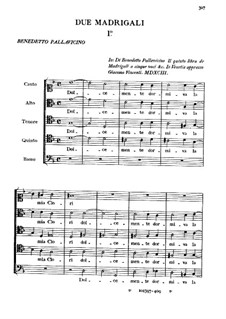 Two Madrigals: Two Madrigals by Benedetto Pallavicino