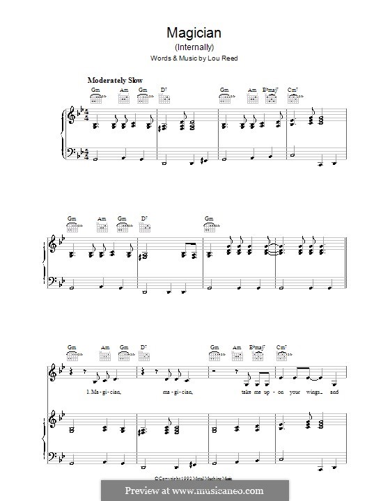 Magician: Para vocais e piano (ou Guitarra) by Lou Reed