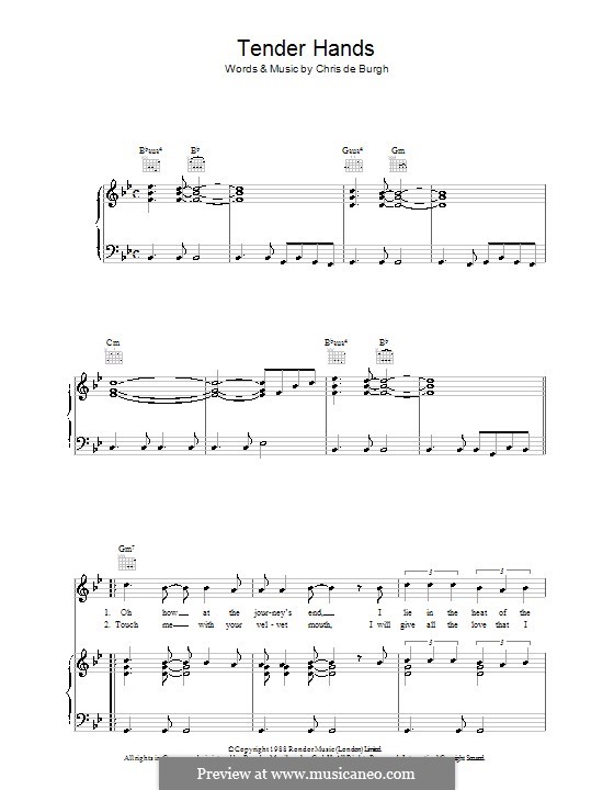 Tender Hands: Para vocais e piano (ou Guitarra) by Chris de Burgh
