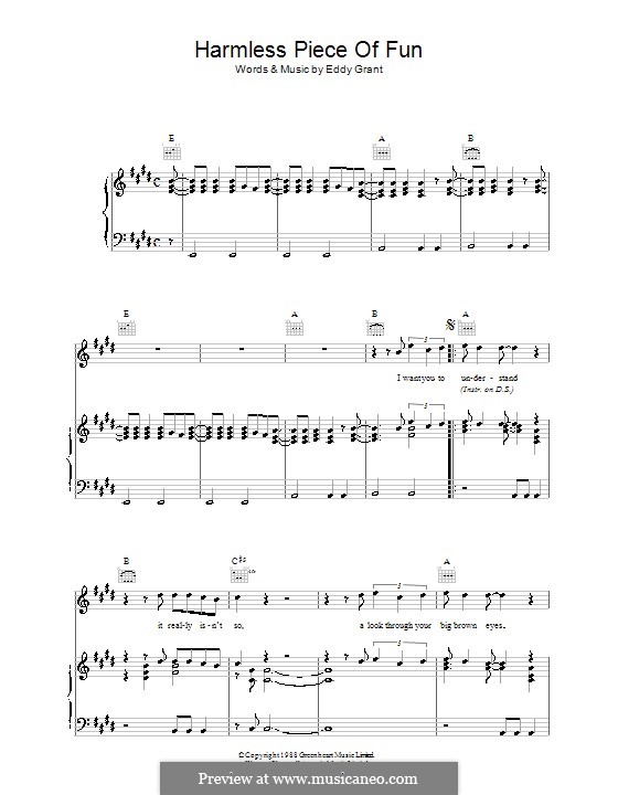 Harmless Piece of Fun: Para vocais e piano (ou Guitarra) by Eddy Grant