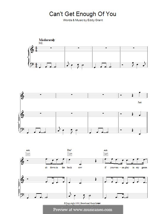Can't Get Enough of You: Para vocais e piano (ou Guitarra) by Eddy Grant