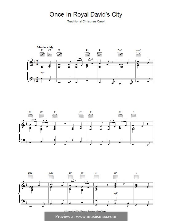 Once in Royal David's City (Printable scores): Para Piano by Henry John Gauntlett