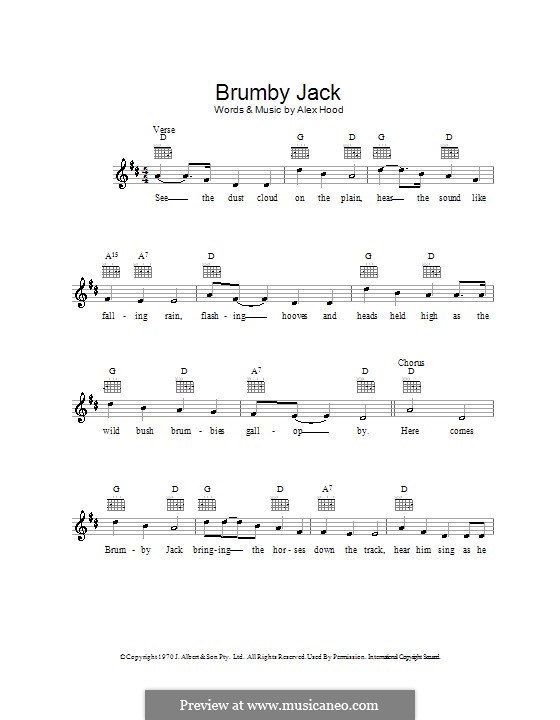 Brumby Jack: melodía,letras e acordes by Alex Hood