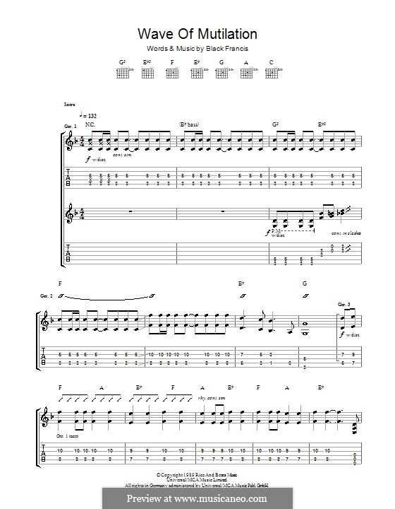 Wave of Mutilation (The Pixies): Para guitarra com guia by Black Francis