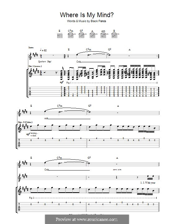 Where Is My Mind (The Pixies): Para guitarra com guia by Black Francis