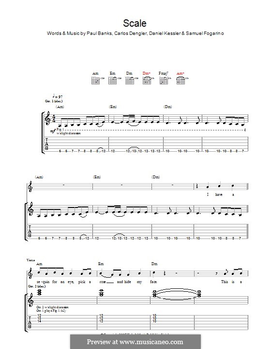 The Scale (Interpol): Para guitarra com guia by Carlos Dengler, Daniel Kessler, Paul Banks, Samuel Fogarino