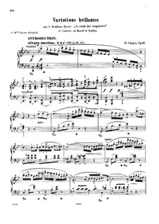 Brilliant Variations on Rondo from 'Ludovic' by Hérold, Op.12: Para Piano by Frédéric Chopin