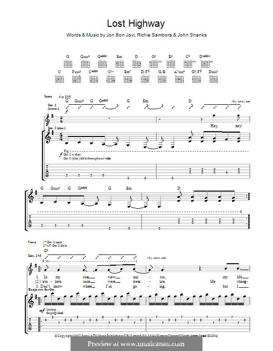 Lost Highway (Bon Jovi): Para guitarra com guia by John M Shanks, Jon Bon Jovi, Richie Sambora