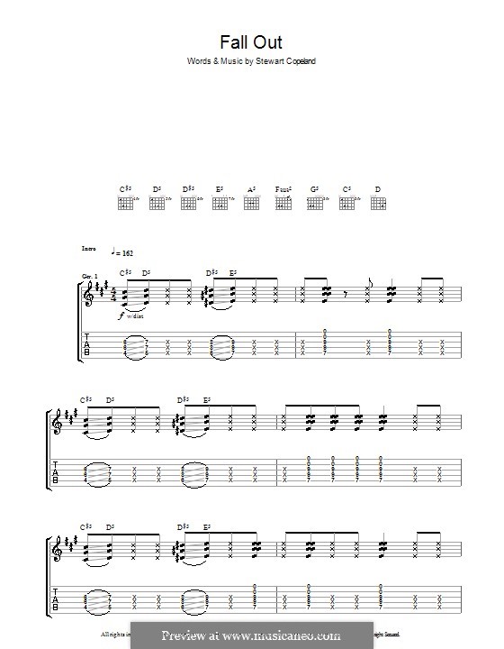 Fall Out (The Police): Para guitarra com guia by Stewart Copeland