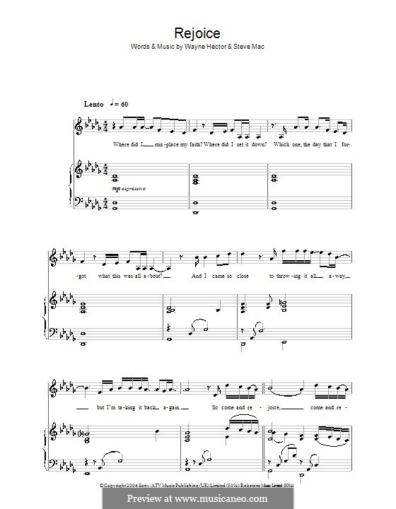 Rejoice: Para vocais e piano (ou Guitarra) by Steve Mac, Wayne Anthony Hector