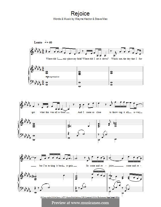 Rejoice: Para vocais e piano (ou Guitarra) by Steve Mac, Wayne Anthony Hector