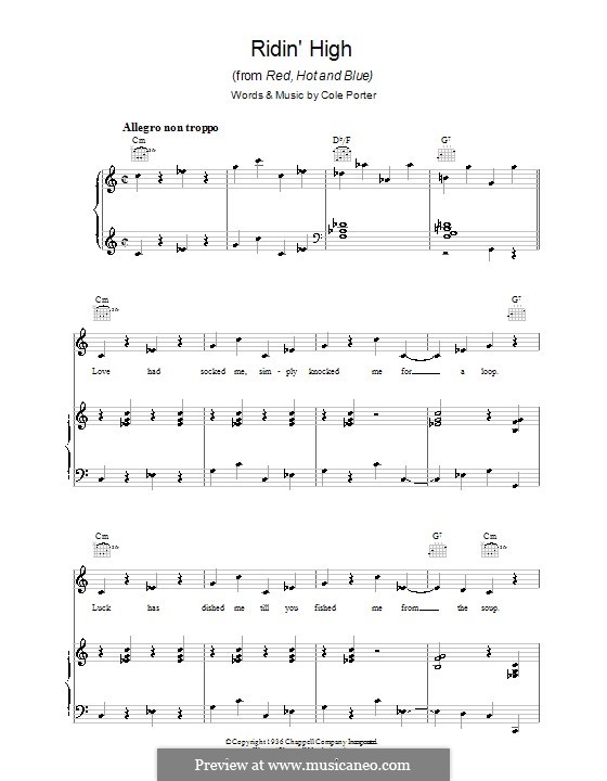 Ridin' High: Para vocais e piano (ou Guitarra) by Cole Porter