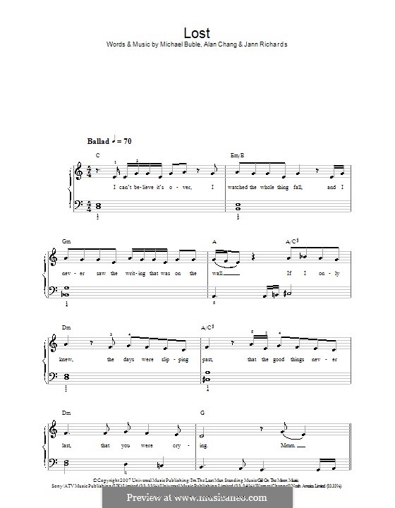 Lost: Facil para o piano by Alan Chang, Jann Arden Richards