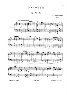 Gavotte in C Minor, Op.23: Para Piano by Camille Saint-Saëns