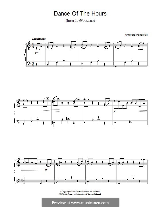 Dance of the Hours: Facil para o piano by Amilcare Ponchielli