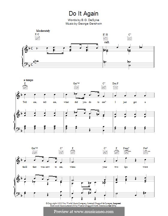 Do it Again: Para vocais e piano (ou Guitarra) by George Gershwin