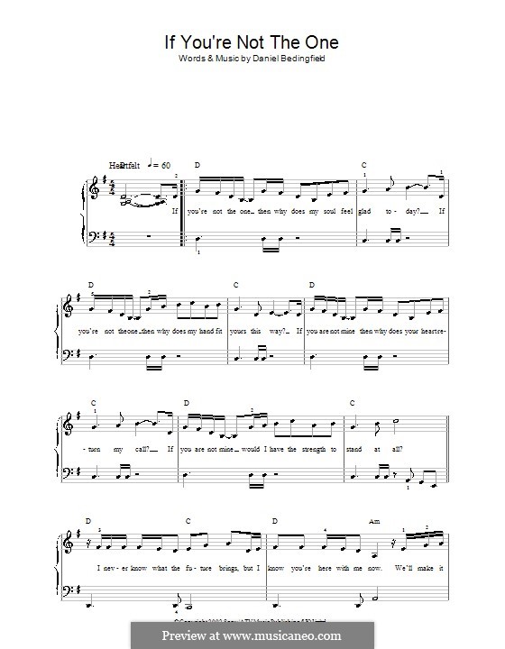 If You're Not The One: Facil para o piano by Daniel Bedingfield