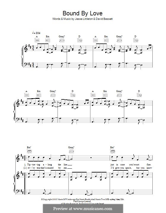 Bound By Love (Gran Bel Fisher): Para vocais e piano (ou Guitarra) by Dave Bassett, Jesse Littleton