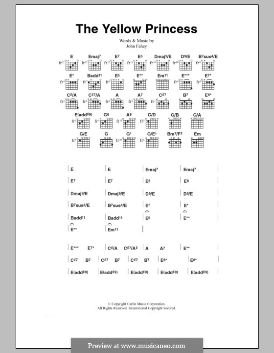 The Yellow Princess: Letras e Acordes by John Fahey