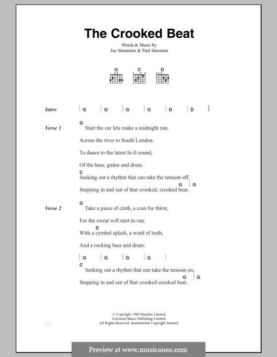 The Crooked Beat (The Clash): Letras e Acordes by Joe Strummer, Paul Simonon