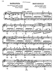 Barcarole for Piano in G Major: Barcarolle for Piano in G Major by Mikhail Glinka