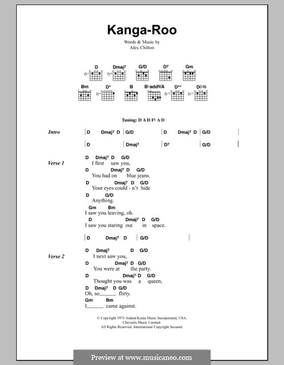 Kangaroo (Jeff Buckley): Letras e Acordes by Alex Chilton