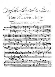 Variations to 'God Save the King': Variations to 'God Save the King' by Jan Ladislav Dussek