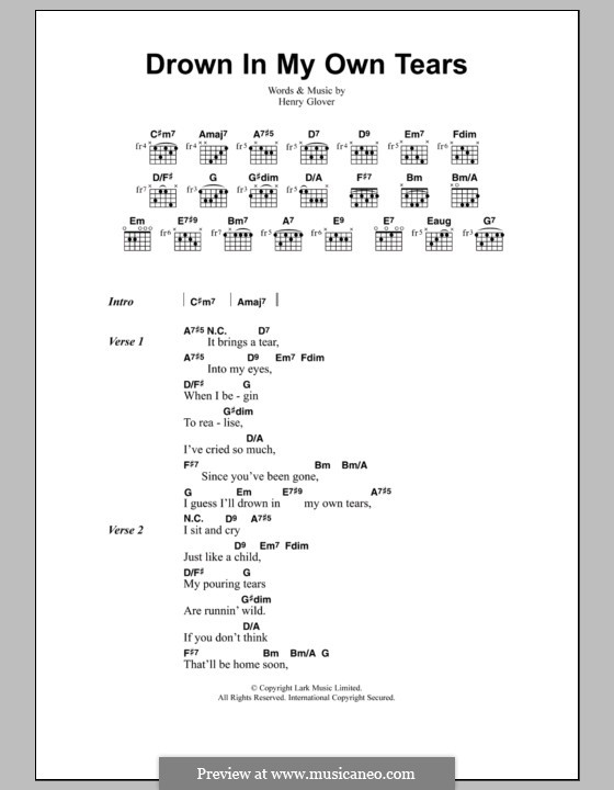 I'll Drown in My Own Tears: Lyrics and chords (Jeff Buckley) by Henry Glover