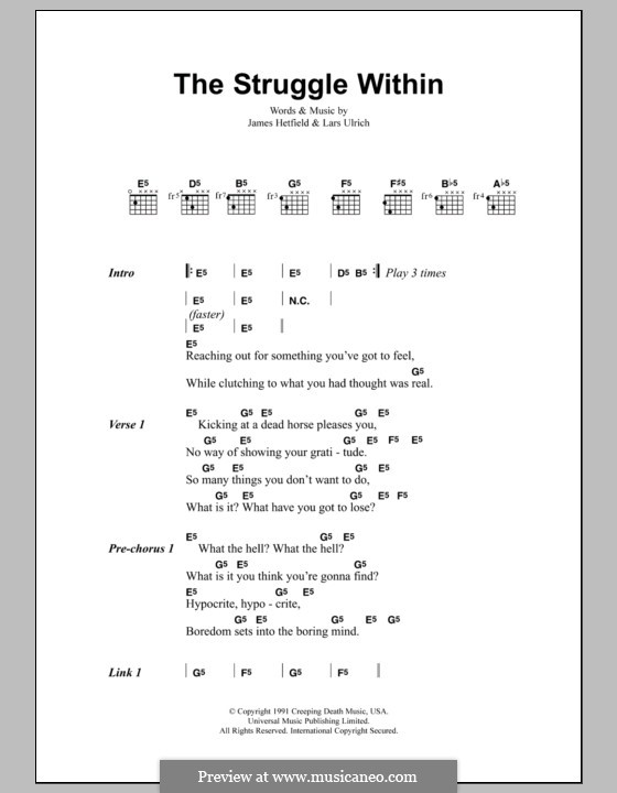 The Struggle Within (Metallica): Letras e Acordes by James Hetfield, Lars Ulrich