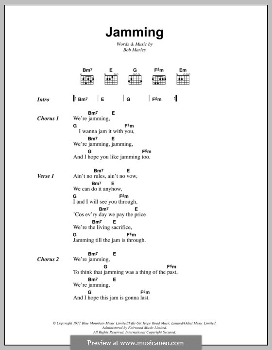 Jamming: Letras e Acordes by Bob Marley