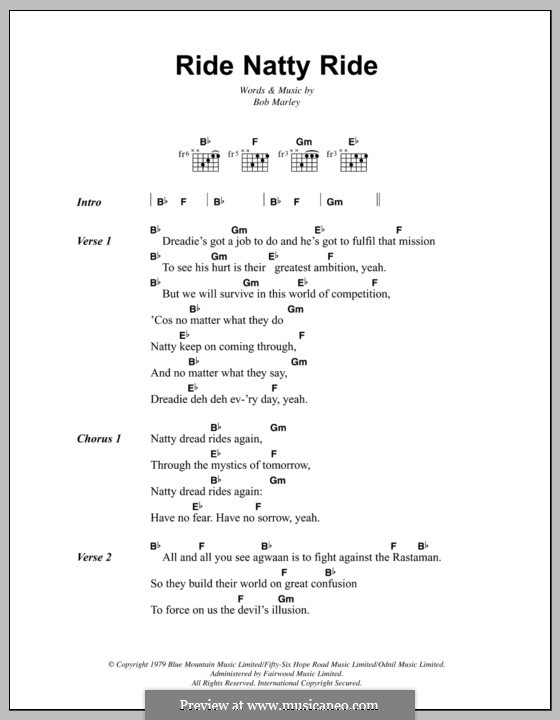 Ride Natty Ride: Letras e Acordes by Bob Marley
