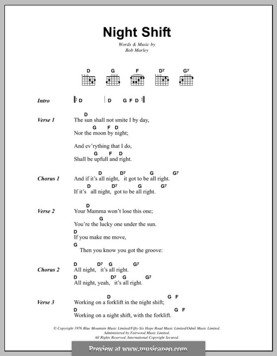 Night Shift: Letras e Acordes by Bob Marley